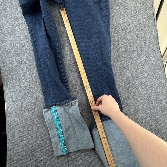 VTG APPLE BOTTOMS BLUE JEANS Women Size 7/8 Cotton Denim Stretch Embroidered - Picture 9 of 16